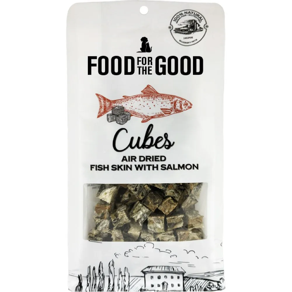 25% OFF: Food For The Good Fish Skin With Salmon Cubes Air-Dried Treats For Cats & Dogs 120g