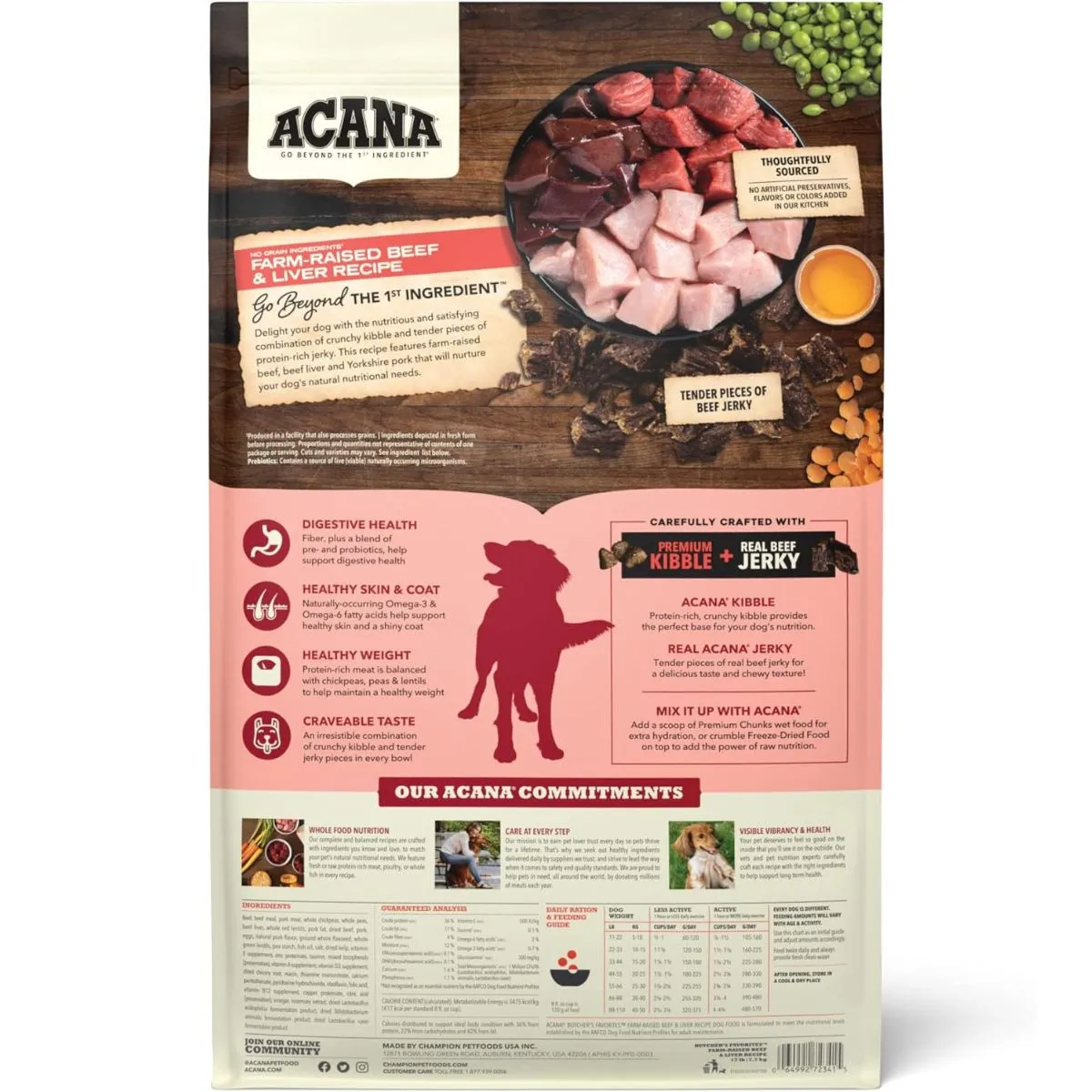 Acana Butcher's Favorites Farm-Raised Beef & Liver Dry Dog Food 17lb