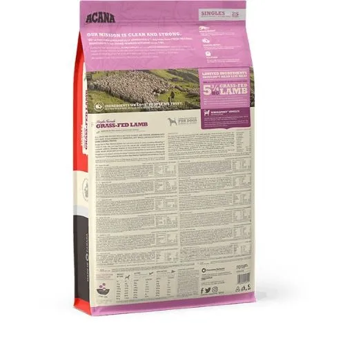 Acana Singles Grain Free Grass-Fed Lamb Dry Dog Food for All Breeds & Life Stages 11.4kg