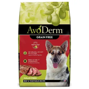 AvoDerm Grain-Free Beef & Vegetables Formula Dry Dog Food 24lb