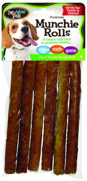 BOW WOW - Porkhide Munchie Sticks - 6 Pack