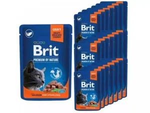 Brit premium cat pouches Salmon for Sterilised 24x100g