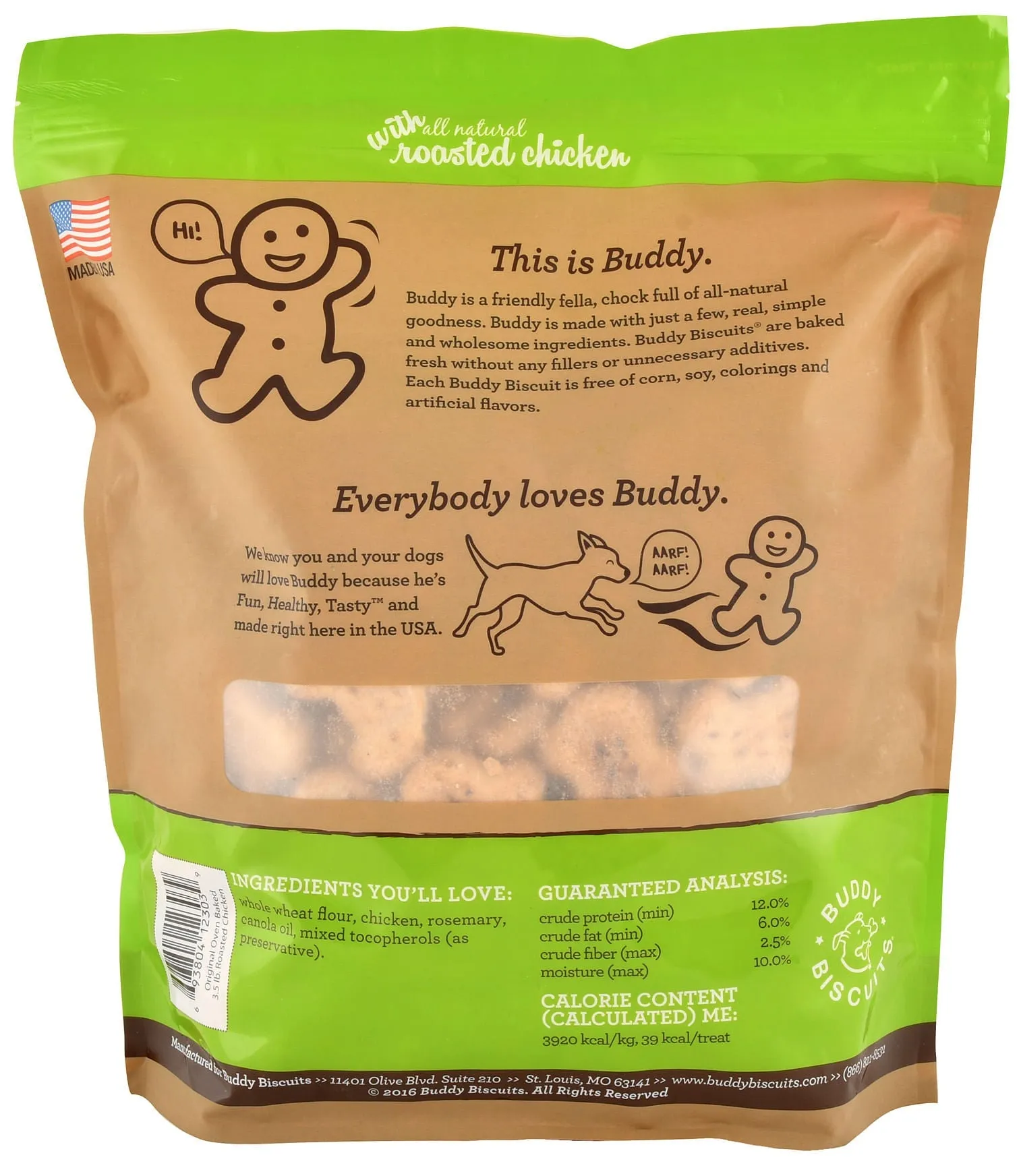 Buddy Biscuits Original Oven-Baked Treats, 3.5 lb