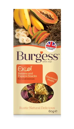 Burgess Excel Banana & Papaya Snack For Small Animals 60g