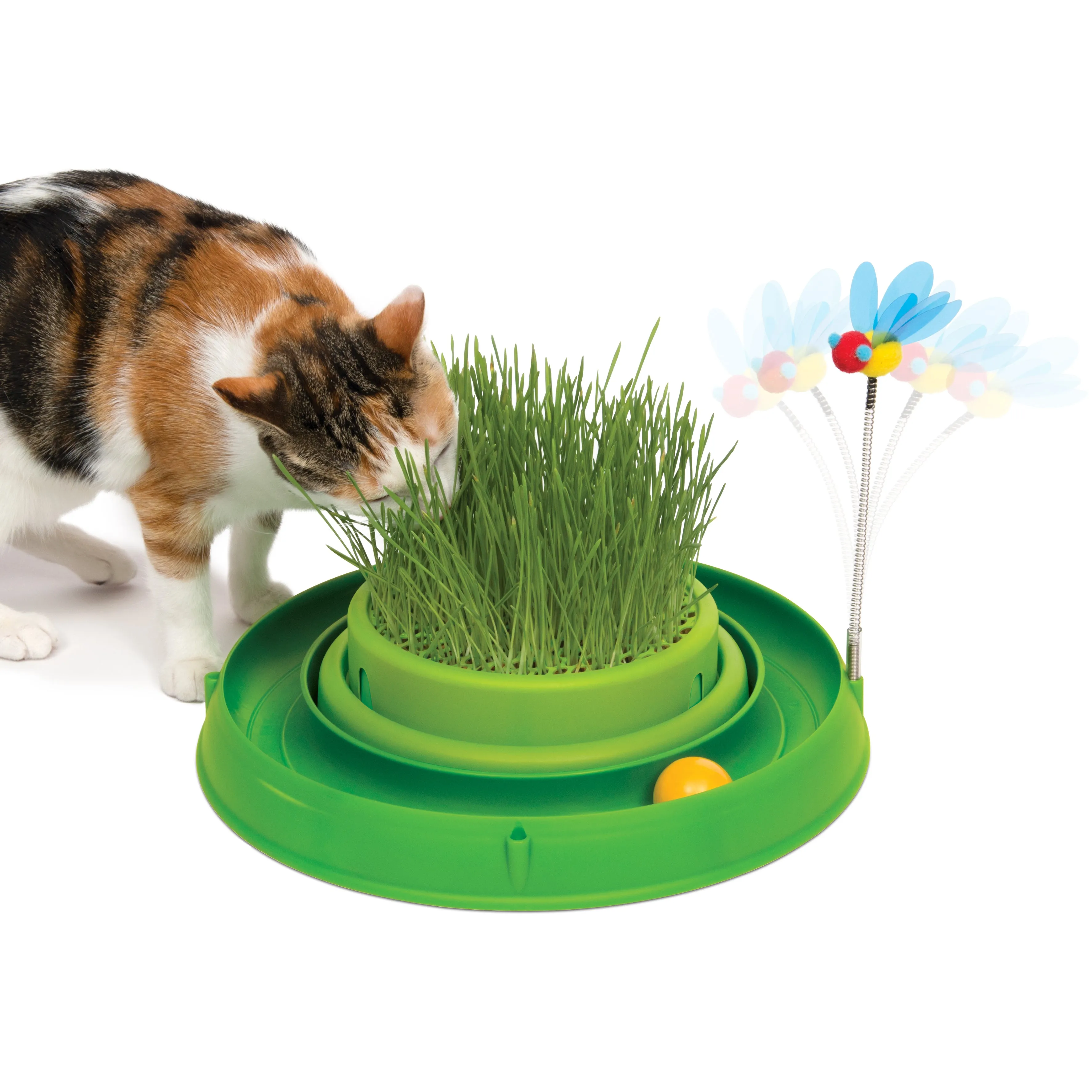 Catit Play 3 in 1 Circuit Ball Toy with Cat Grass