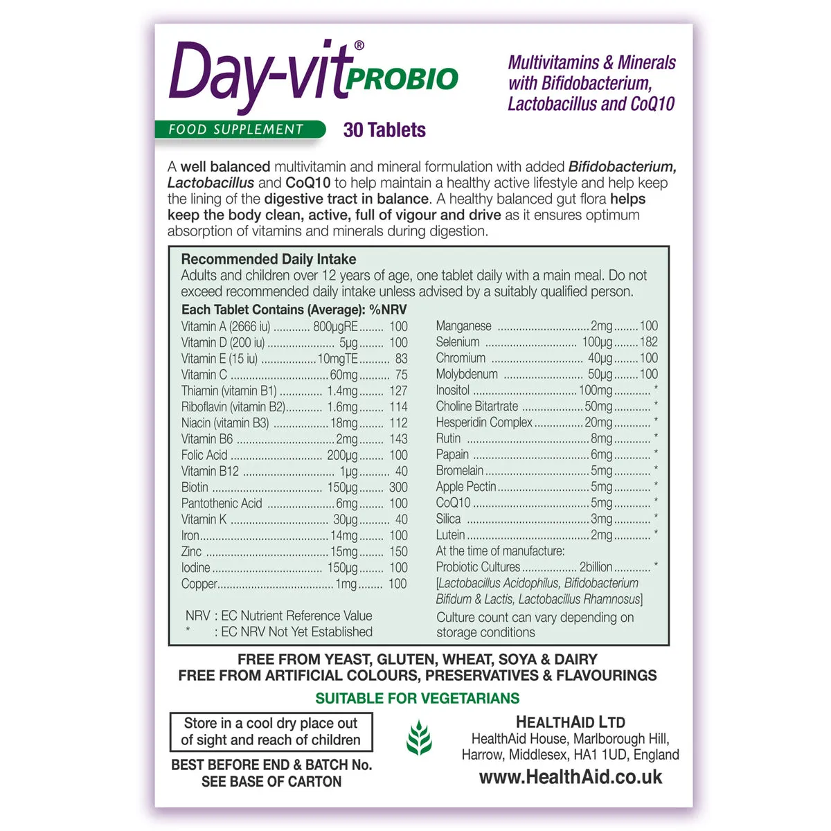 Day-vit® PROBIO Tablets