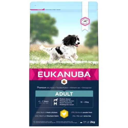 Eukanuba Active Adult Dog Dry Food for Medium Breeds with Chicken 2kg