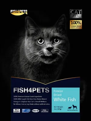 Fish 4 Pets Freeze Dried White Fish Cat Treat 57g