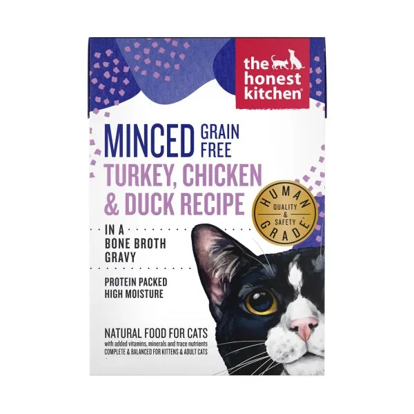 Honest Kitchen Minced Grain Free Turkey, Chicken & Duck Recipe 2.8oz