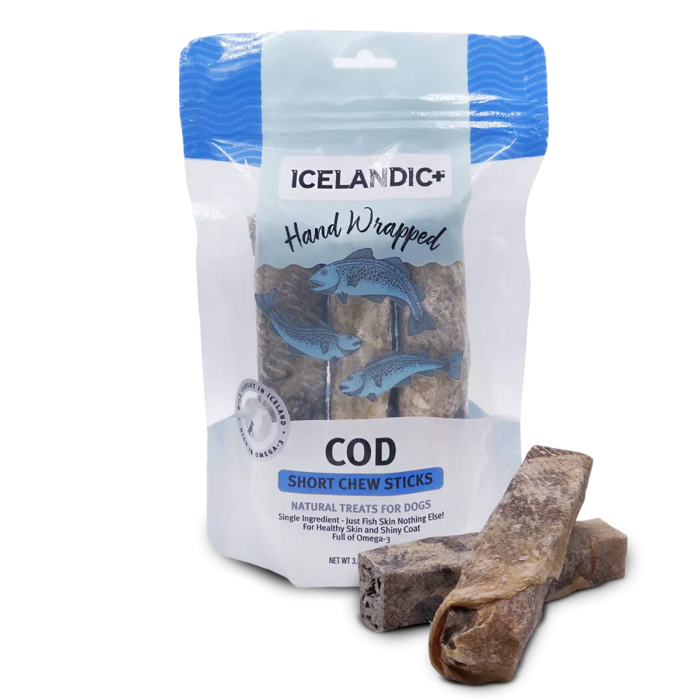 Icelandic  Hand Wrapped Cod Skin Chew Stick Dog Treat