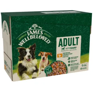 James Wellbeloved Adult Dog Turkey Pouch 12x90g