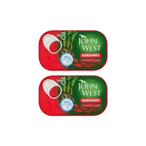 John West Sardines in Tomato Sauce 160g (Pack of 2) – Nutritious & Delicious