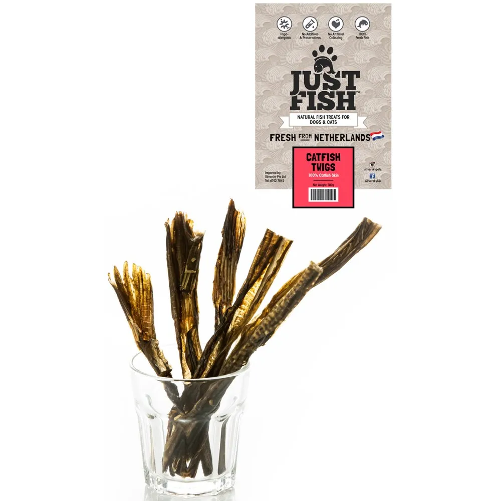 Just Fish Catfish Twigs Dog & Cat Treats 180g