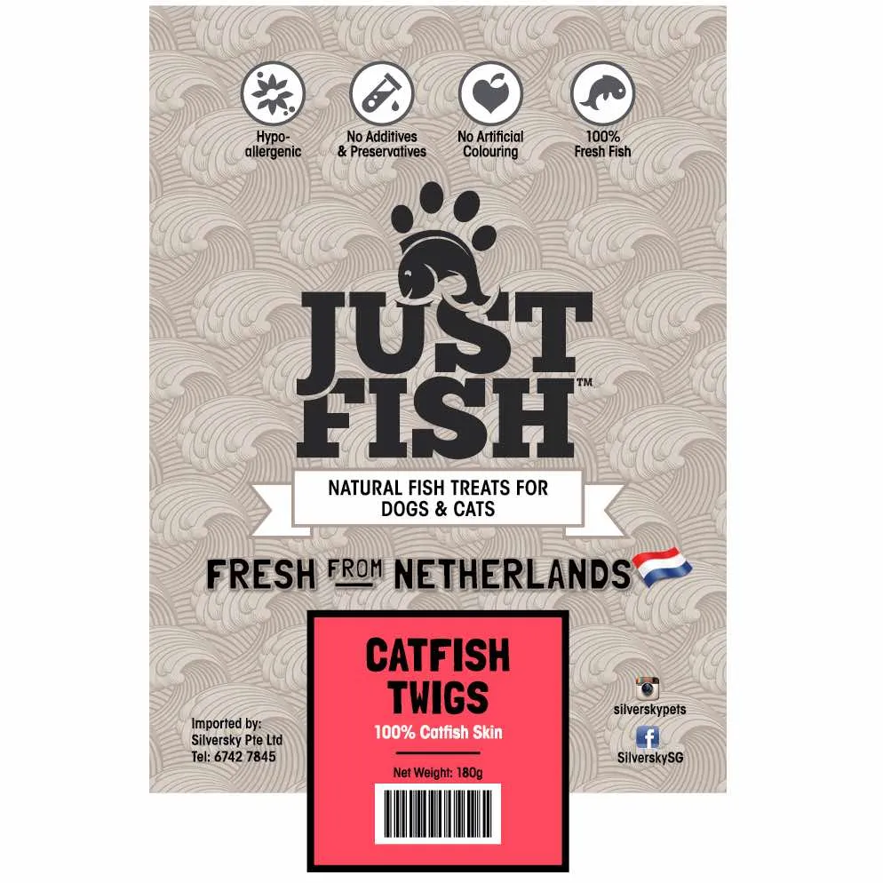 Just Fish Catfish Twigs Dog & Cat Treats 180g