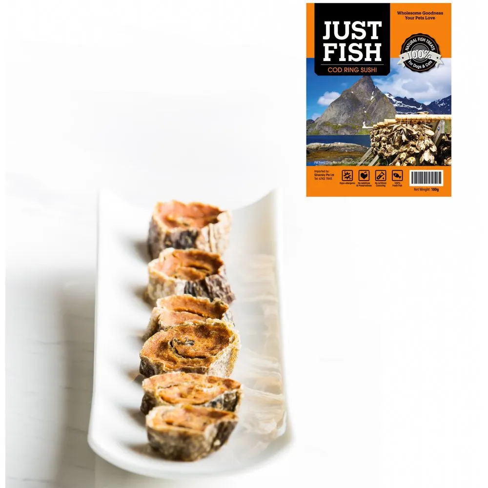 Just Fish Cod Ring Sushi Dog & Cat Treats 100g