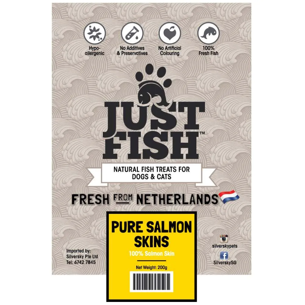 Just Fish Pure Salmon Skin Dog & Cat Treats 200g