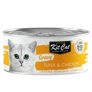 Kit Cat Gravy Tuna & Chicken Grain-Free Canned Cat Food 70g