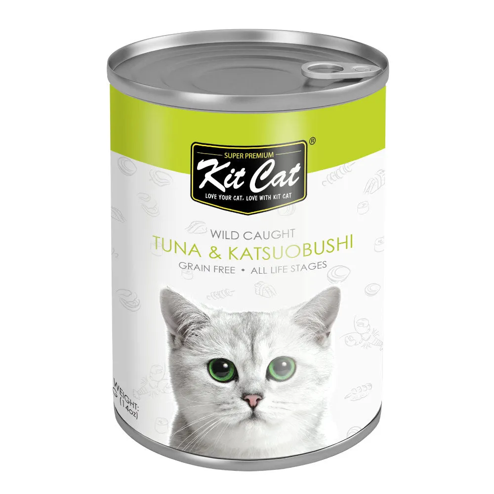 Kit Cat Wild Caught Tuna & Katsuobushi Grain Free Canned Cat Food 400g