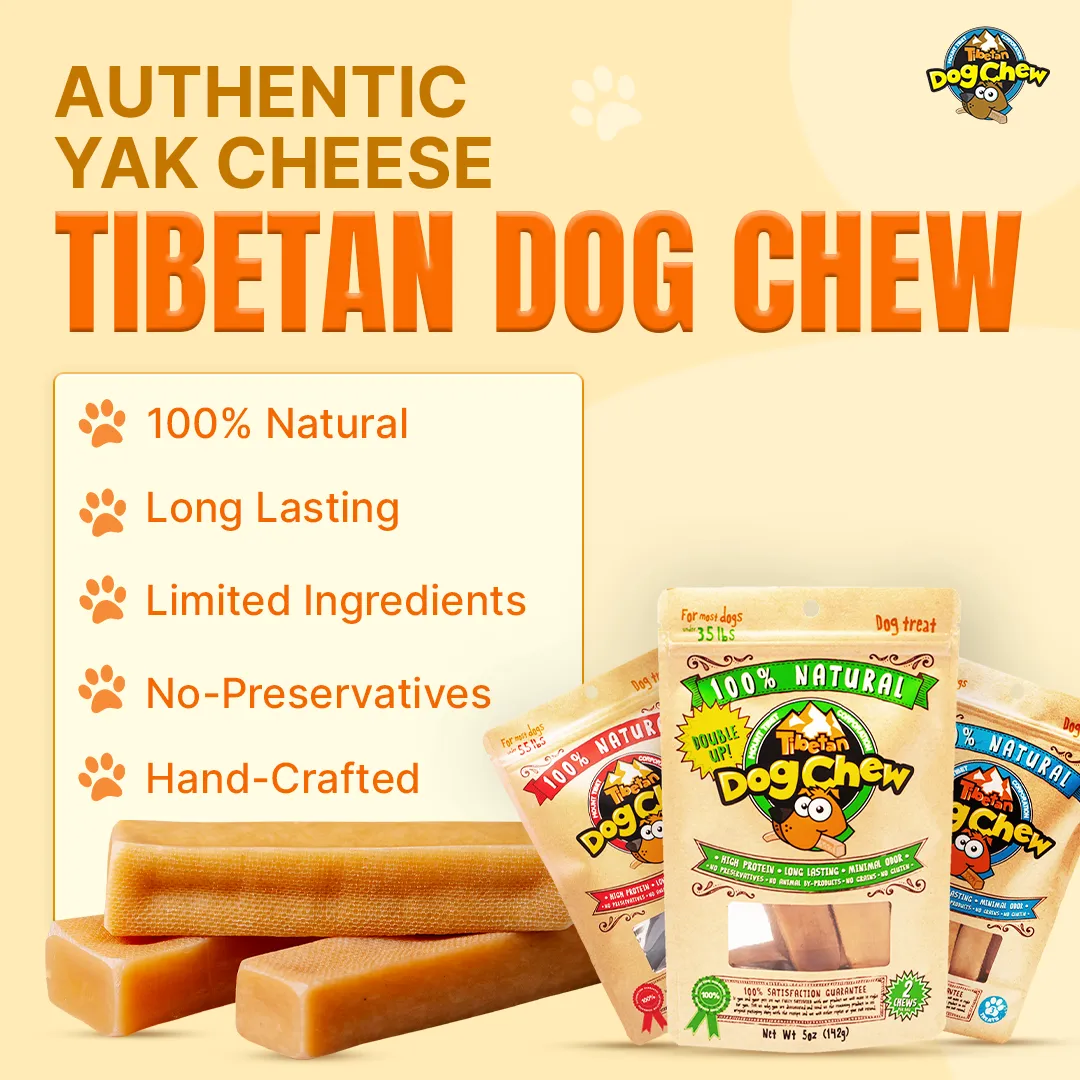 Long Lasting Yak Cheese Chews for Medium dogs - 5 sticks