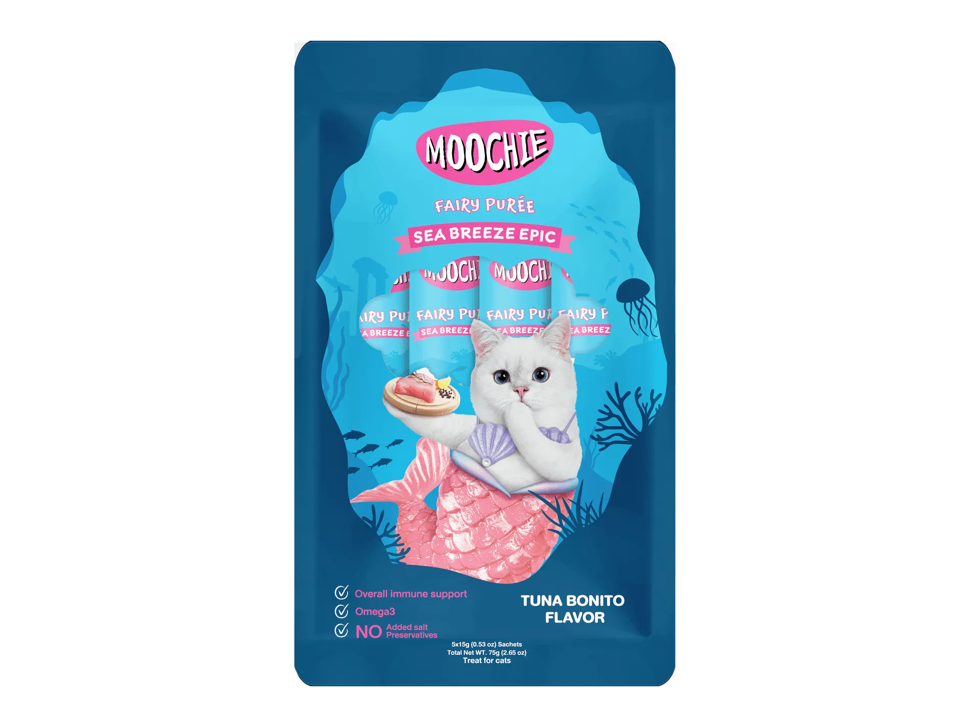 MOOCHIE TUNA BONITO FLAVOR 5X15g POUCH