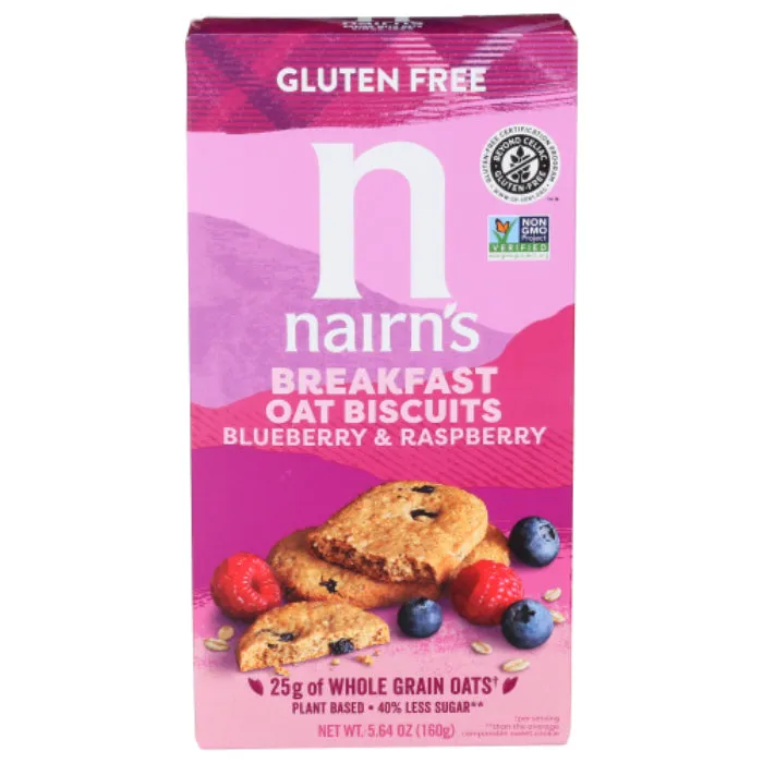 Nairn's Biscuits - Blueberry Raspberry Gluten-Free 5.64 Oz - Pack Of 6