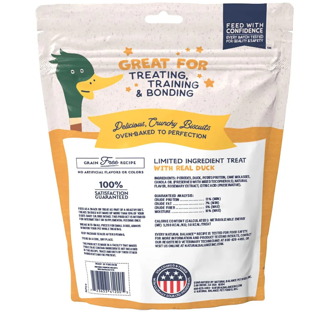 Natural Balance Pet Foods Rewards Bite-Size Crunchy Biscuits Small Breed Dog Treats Duck, 8-oz