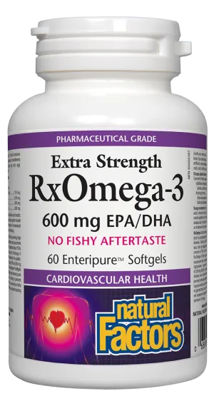 Natural Factors Rx Omega-3 Factors Extra Strength (600 mg EPA/DHA) (60 SoftGels)