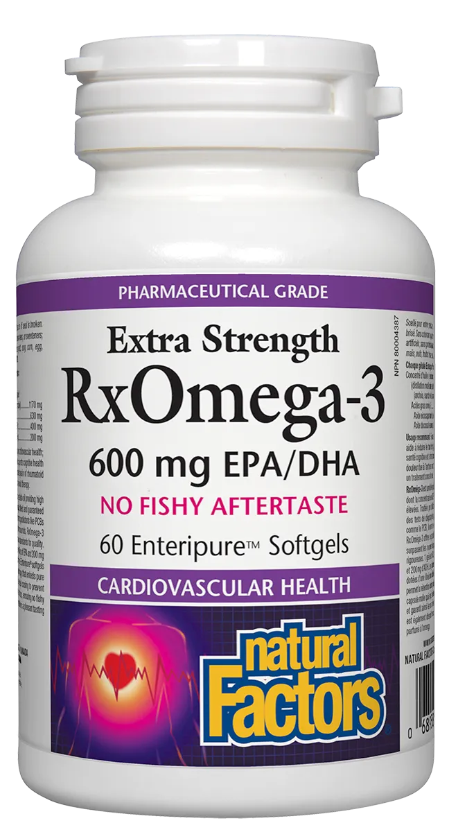 Natural Factors Rx Omega-3 Factors Extra Strength (600 mg EPA/DHA) (60 SoftGels)