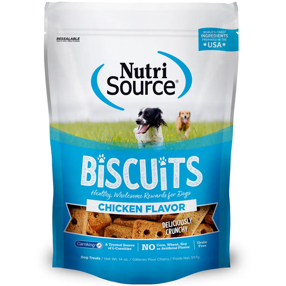 Nutrisource Grain Free Chicken Flavor Biscuit Dog Treat 14oz