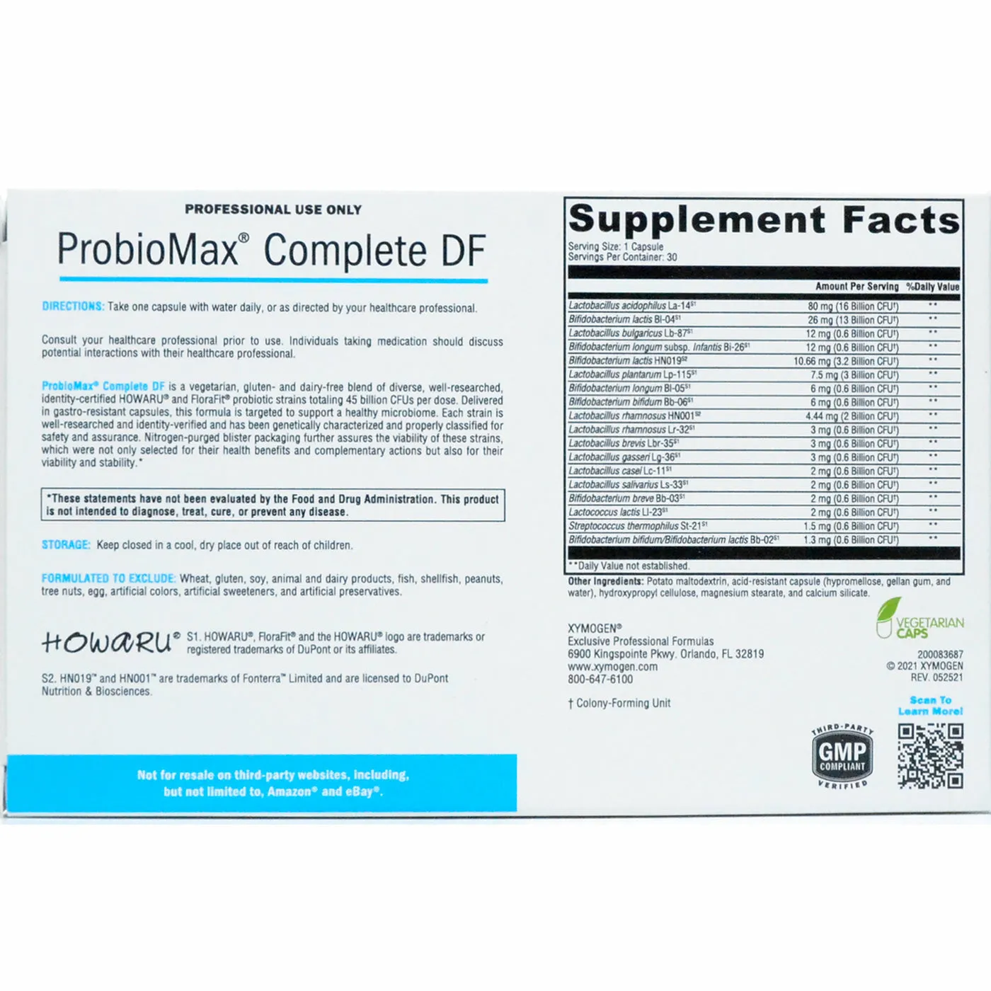 ProbioMax Complete DF 30 Capsules by Xymogen