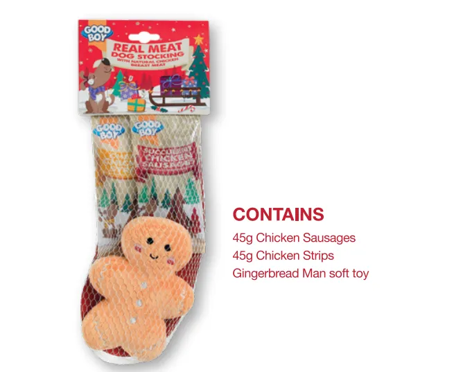 Real Meat Dog Christmas Stocking | Meaty Treats & Toy Gift by Good Boy