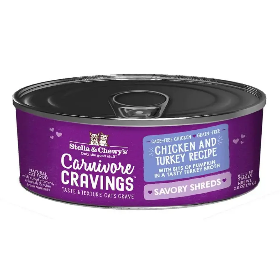 Stella & Chewy's - Carnivore Cravings Savory Shreds Chicken & Turkey - Wet Cat Food - 2.8oz