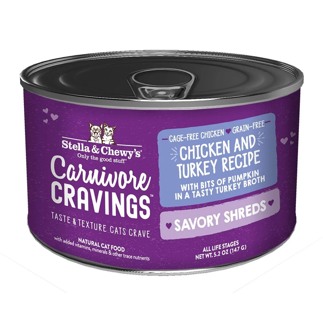 Stella & Chewy's Carnivore Cravings Savory Shreds Chicken & Turkey Wet Cat Food