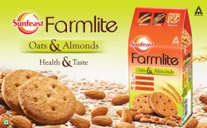 Sunfeast Farmlite Biscuit - Oats & Almonds, 150 gm Carton