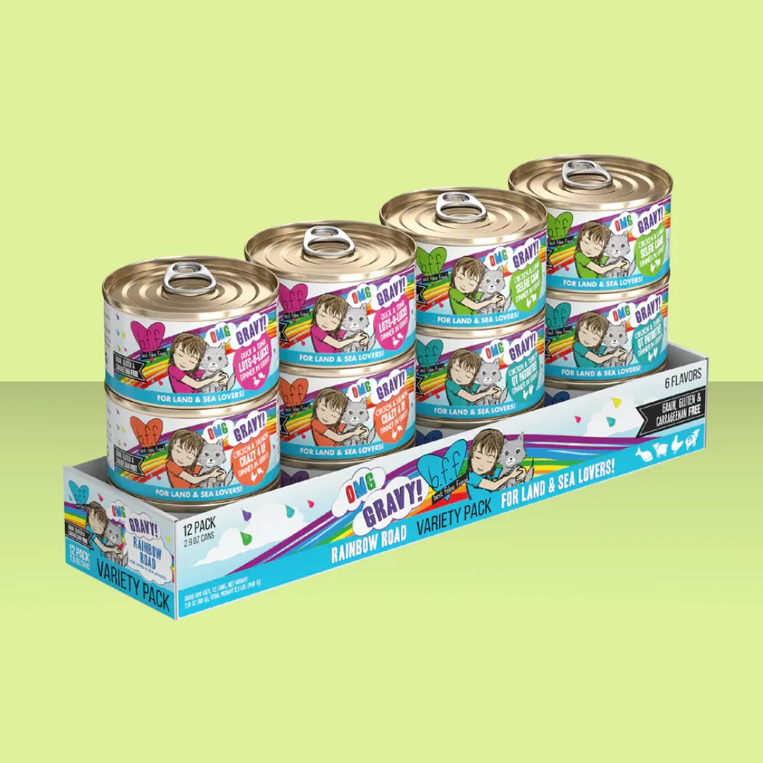 Weruva BFF OMG Rainbow Road Variety Pack 2.8oz Cans N