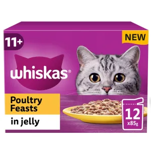 Whiskas 11  Senior Cat Poultry Feasts in Jelly (12x85g)